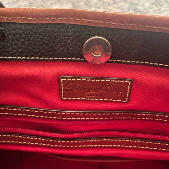 Dooney & Bourke Double Strap Tassel Bag Purse Pebble Grain - Picture 7 of 13